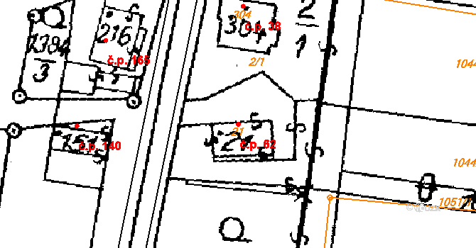Loučka 62 na parcele st. 21 v KÚ Loučka u Valašského Meziříčí, Katastrální mapa