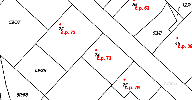 Loukonosy 73, Žiželice na parcele st. 74 v KÚ Loukonosy, Katastrální mapa