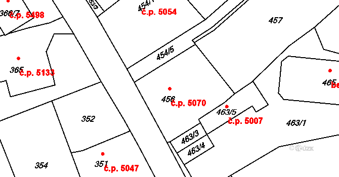 Třebovice 5070, Ostrava na parcele st. 456 v KÚ Třebovice ve Slezsku, Katastrální mapa