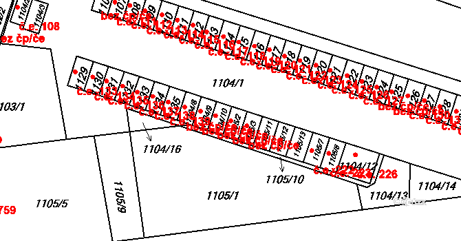 Hrádek nad Nisou 40801853 na parcele st. 1105/2 v KÚ Hrádek nad Nisou, Katastrální mapa