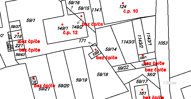 Bílý Újezd 41518853 na parcele st. 169 v KÚ Bílý Újezd u Dobrušky, Katastrální mapa