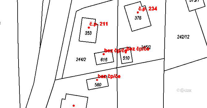 Čechtice 49075853 na parcele st. 616 v KÚ Čechtice, Katastrální mapa