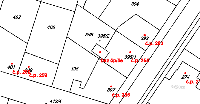 Kostomlaty nad Labem 83871853 na parcele st. 395/2 v KÚ Kostomlaty nad Labem, Katastrální mapa