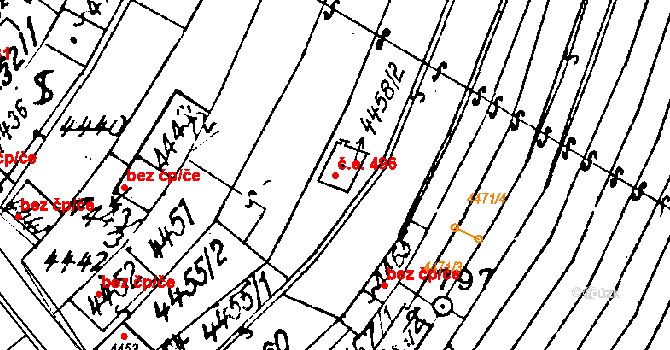 Mutěnice 496 na parcele st. 4458/2 v KÚ Mutěnice, Katastrální mapa
