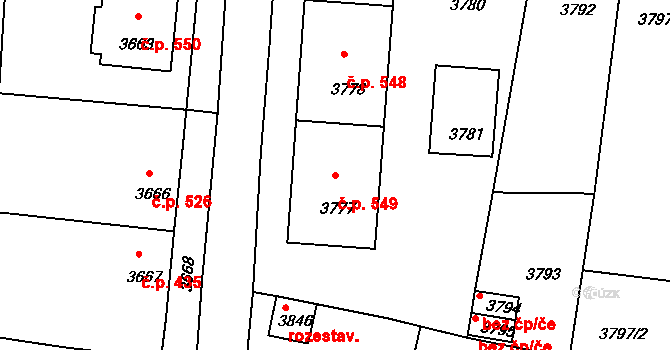 Mimoň I 549, Mimoň na parcele st. 3777 v KÚ Mimoň, Katastrální mapa