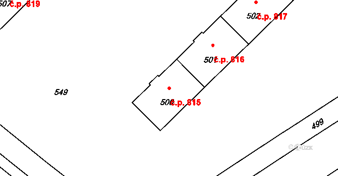 Lutyně 815, Orlová na parcele st. 500 v KÚ Horní Lutyně, Katastrální mapa