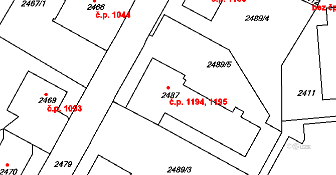 Duchcov 1194,1195 na parcele st. 2487 v KÚ Duchcov, Katastrální mapa