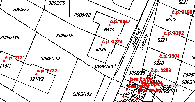Břeclav 3224 na parcele st. 5338 v KÚ Břeclav, Katastrální mapa