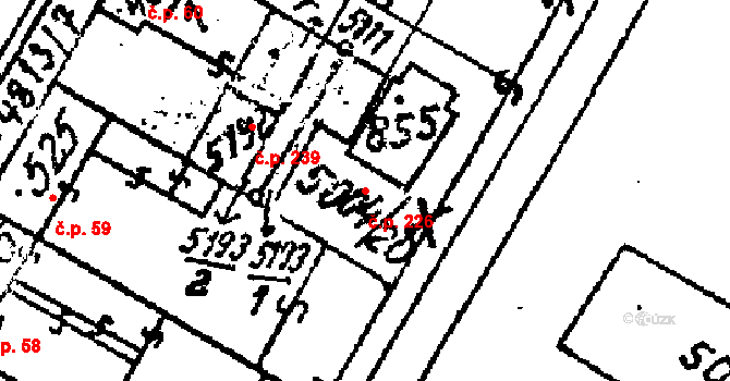 Pasohlávky 226 na parcele st. 855 v KÚ Pasohlávky, Katastrální mapa
