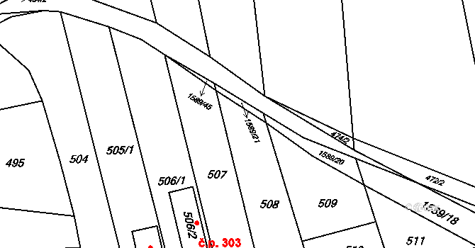 Pustiměřské Prusy 259, Pustiměř na parcele st. 574/1 v KÚ Pustiměř, Katastrální mapa