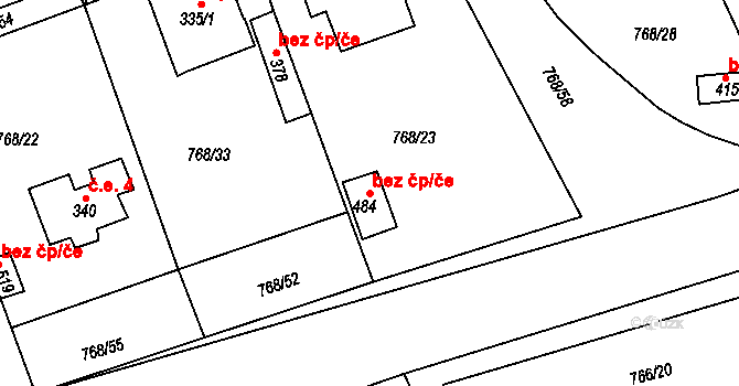 Merklín 39983854 na parcele st. 484 v KÚ Merklín u Přeštic, Katastrální mapa