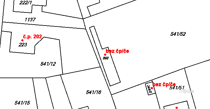 Šťáhlavy 40016854 na parcele st. 898 v KÚ Šťáhlavy, Katastrální mapa