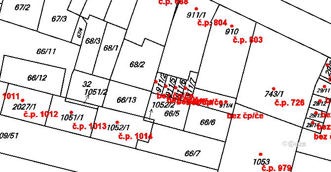 Kyjov 41683854 na parcele st. 911/5 v KÚ Kyjov, Katastrální mapa