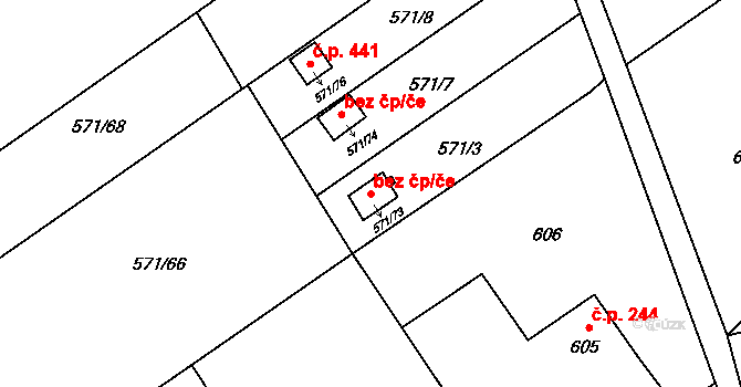 Karviná 42018854 na parcele st. 571/73 v KÚ Staré Město u Karviné, Katastrální mapa