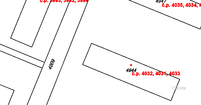 Zlín 4031,4032,4033 na parcele st. 4944 v KÚ Zlín, Katastrální mapa