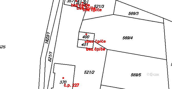 Třinec 42661854 na parcele st. 401 v KÚ Guty, Katastrální mapa