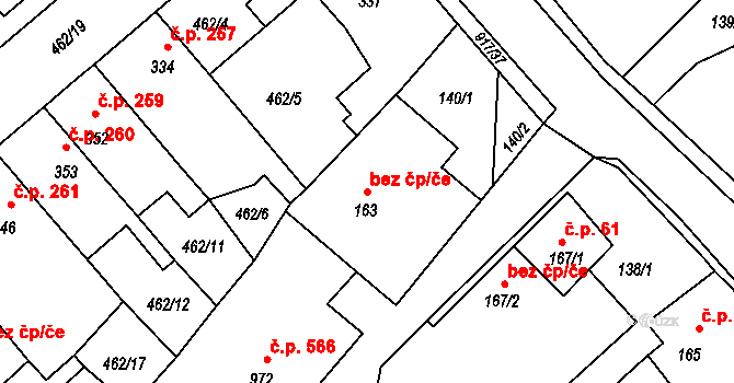 Borohrádek 44246854 na parcele st. 163 v KÚ Borohrádek, Katastrální mapa