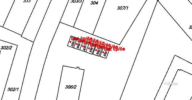 Zbýšov 46040854 na parcele st. 306/16 v KÚ Zbýšov u Oslavan, Katastrální mapa