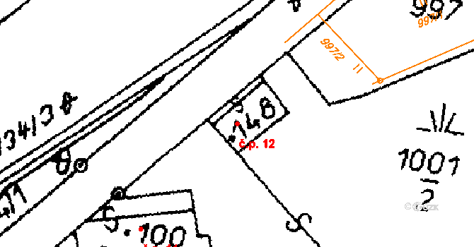 Heřmanice 12, Králíky na parcele st. 148 v KÚ Heřmanice u Králík, Katastrální mapa
