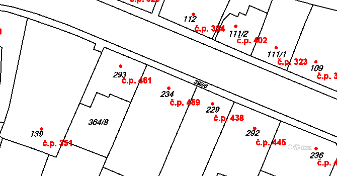 Kralupy nad Vltavou 459 na parcele st. 234 v KÚ Lobeč, Katastrální mapa