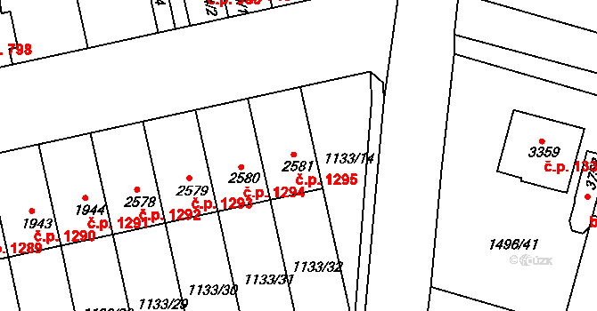 Humpolec 1295 na parcele st. 2581 v KÚ Humpolec, Katastrální mapa