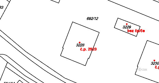 Havlíčkův Brod 2920 na parcele st. 3228 v KÚ Havlíčkův Brod, Katastrální mapa