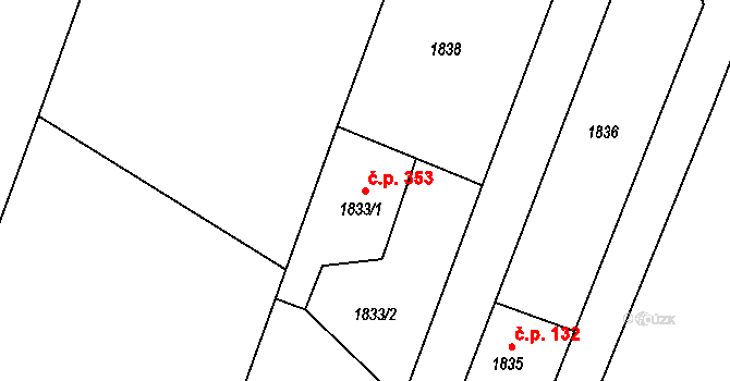 Dobrá 353 na parcele st. 1833/1 v KÚ Dobrá u Frýdku-Místku, Katastrální mapa