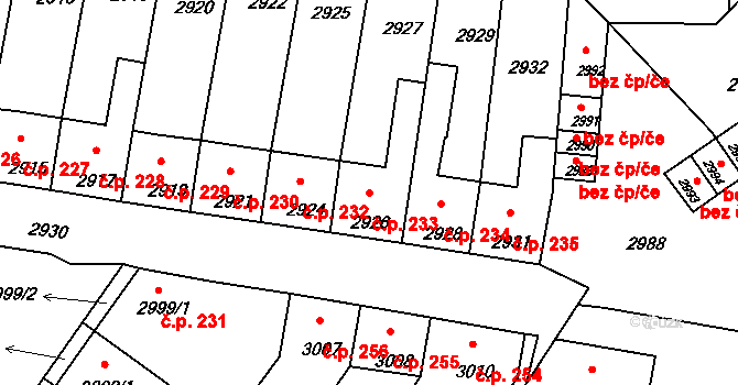 Mimoň I 233, Mimoň na parcele st. 2926 v KÚ Mimoň, Katastrální mapa