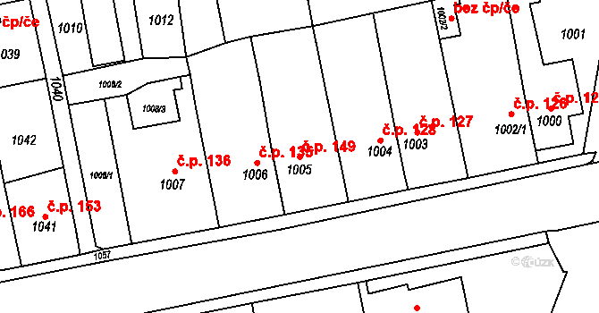 Miřetice u Klášterce nad Ohří 149, Klášterec nad Ohří na parcele st. 1005 v KÚ Miřetice u Klášterce nad Ohří, Katastrální mapa