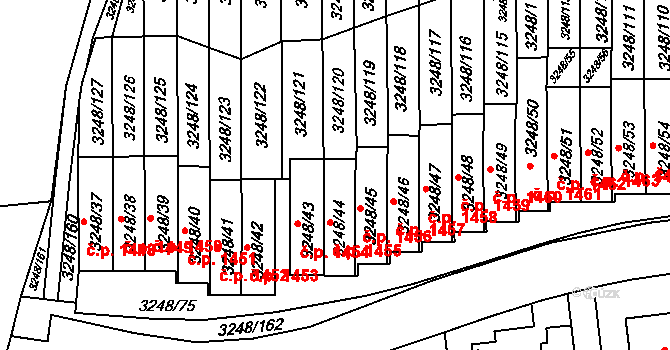 Krč 1455, Praha 3 na parcele st. 3248/44 v KÚ Krč, Katastrální mapa
