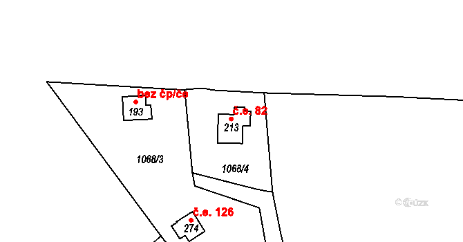Hluboká 82, Nalžovice, Katastrální mapa