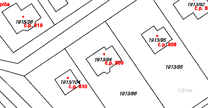 Morkovice 809, Morkovice-Slížany na parcele st. 1913/94 v KÚ Morkovice, Katastrální mapa