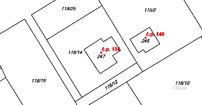 Lipnice 138, Dvůr Králové nad Labem na parcele st. 247 v KÚ Lipnice u Dvora Králové, Katastrální mapa