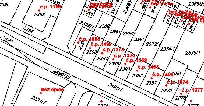 Předměstí 1373, Litoměřice na parcele st. 2387 v KÚ Litoměřice, Katastrální mapa