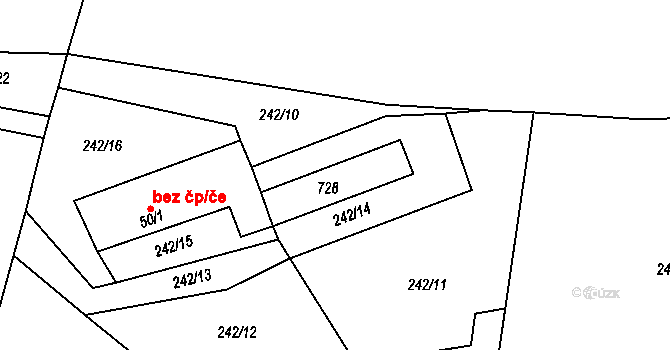 Vodice 40939855 na parcele st. 50/2 v KÚ Malešín u Vodice, Katastrální mapa