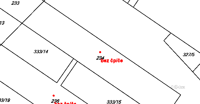 Kyškovice 41118855 na parcele st. 234 v KÚ Kyškovice, Katastrální mapa