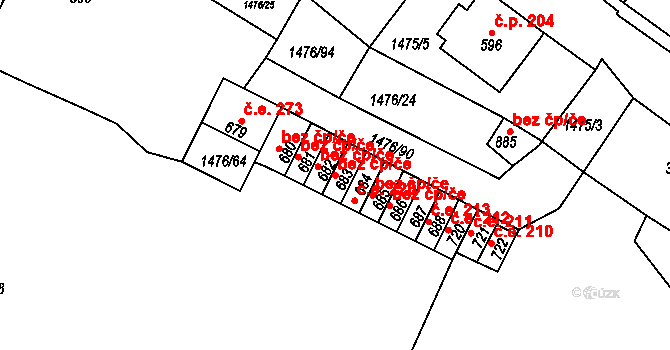 Děčín 41859855 na parcele st. 683 v KÚ Bělá u Děčína, Katastrální mapa