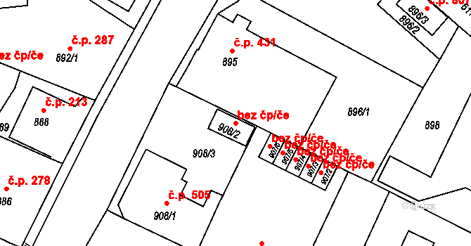 Studénka 44897855 na parcele st. 908/2 v KÚ Studénka nad Odrou, Katastrální mapa