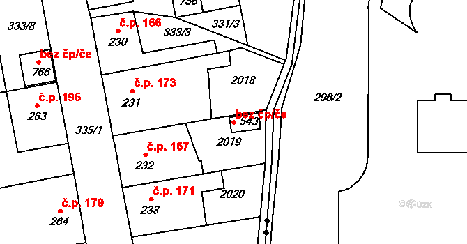 Zlín 47802855 na parcele st. 543 v KÚ Louky nad Dřevnicí, Katastrální mapa