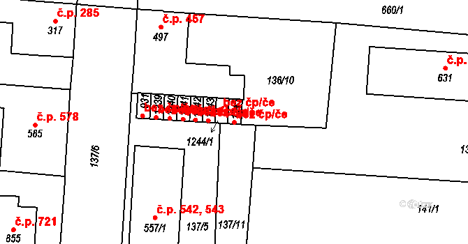 Slatiňany 49329855 na parcele st. 1245 v KÚ Slatiňany, Katastrální mapa
