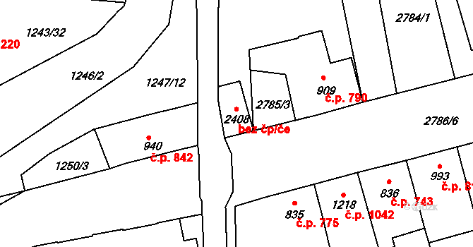 Lipník nad Bečvou 49914855 na parcele st. 2408 v KÚ Lipník nad Bečvou, Katastrální mapa