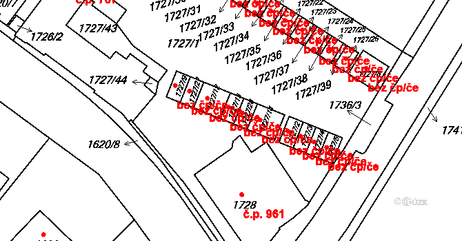 Tachov 50196855 na parcele st. 1727/13 v KÚ Tachov, Katastrální mapa