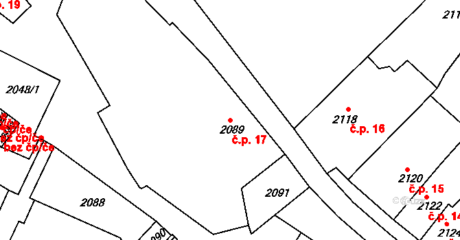 Pražské Předměstí 17, Vysoké Mýto na parcele st. 2089 v KÚ Vysoké Mýto, Katastrální mapa