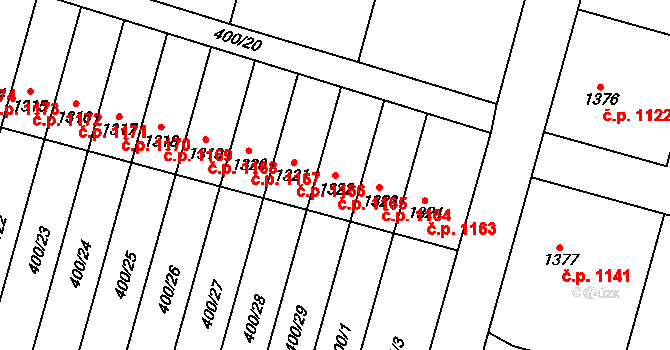 Přelouč 1165 na parcele st. 1322 v KÚ Přelouč, Katastrální mapa