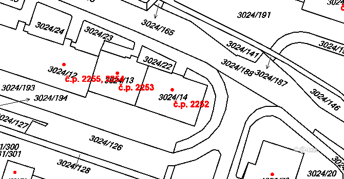 Louny 2252 na parcele st. 3024/14 v KÚ Louny, Katastrální mapa
