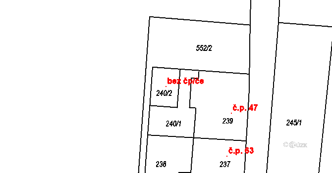 Stěbořice 98474855 na parcele st. 240/2 v KÚ Nový Dvůr u Opavy, Katastrální mapa