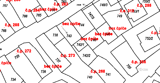 Dolní Bojanovice 116874856 na parcele st. 742/1 v KÚ Dolní Bojanovice, Katastrální mapa