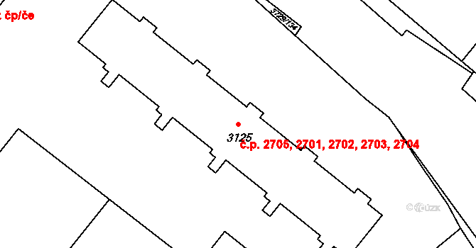 Břeclav 2701,2702,2703,2704, na parcele st. 3125 v KÚ Břeclav, Katastrální mapa