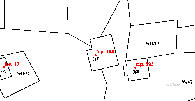 Milíkov 164 na parcele st. 317 v KÚ Milíkov u Jablunkova, Katastrální mapa