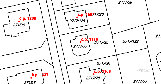 Kylešovice 1176, Opava na parcele st. 2717/77 v KÚ Kylešovice, Katastrální mapa